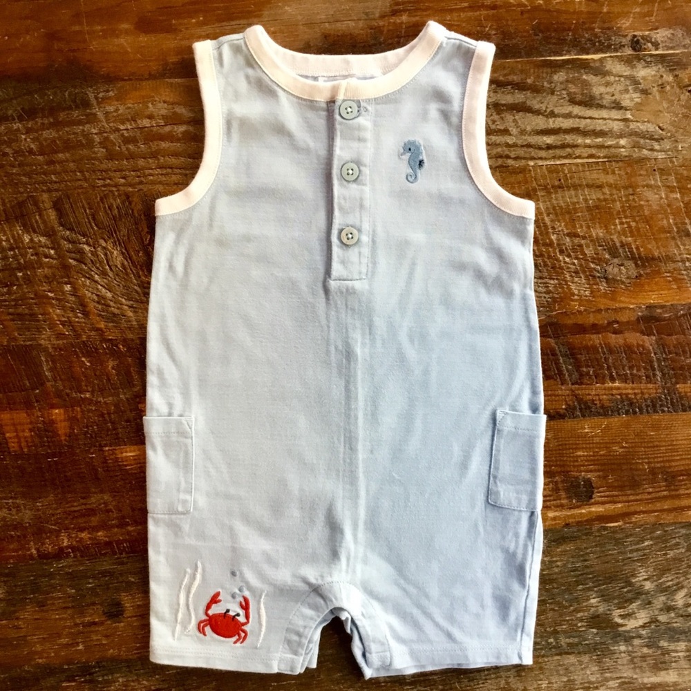 Janie & Jack Light Blue Sea Creature Romper